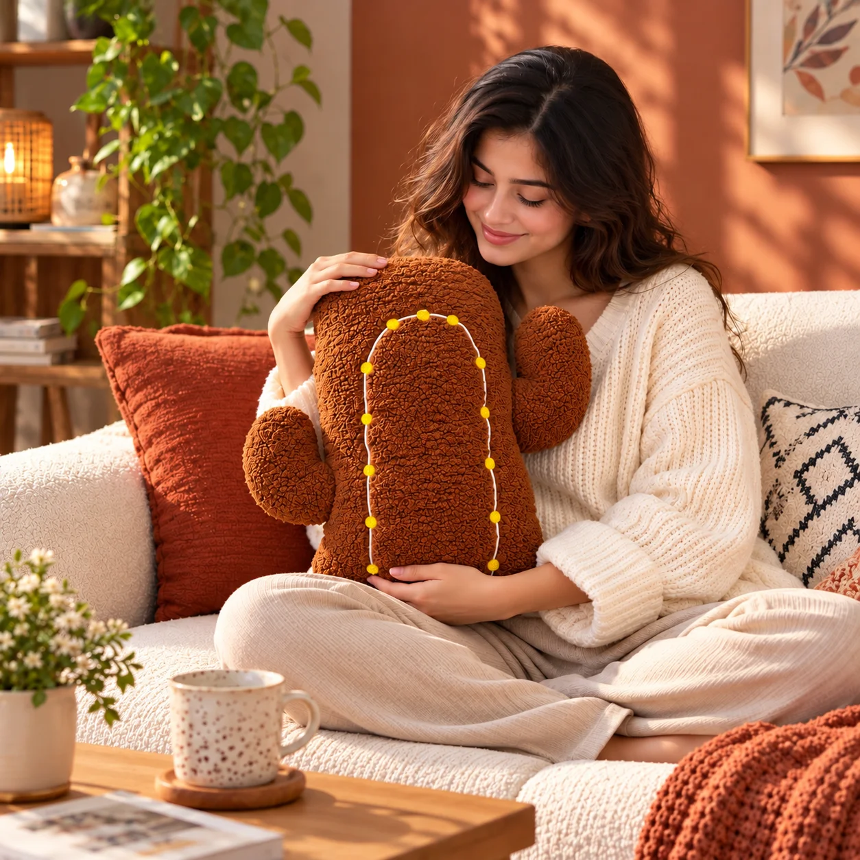 Cactus Cushion – Soft Sherpa Velboa Decorative Cushion - Image 7