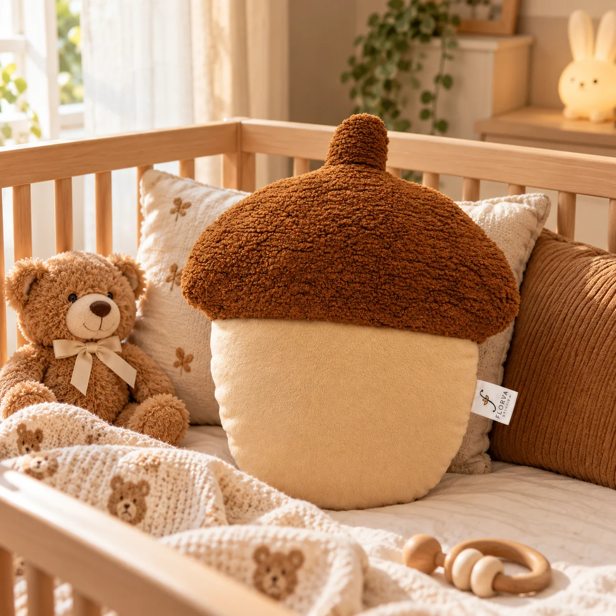Corn Cushion – Soft Sherpa & Velboa Decorative Pillow (Dark Brown) - Image 3