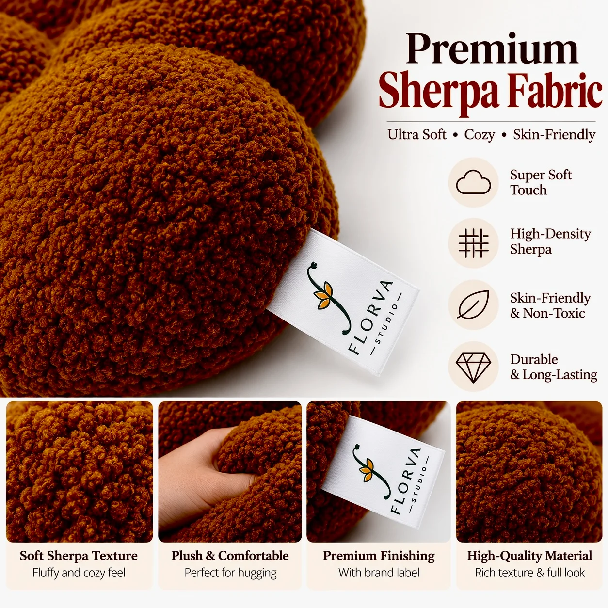 Flower Plush Cushion – Decorative Pillow - Image 7