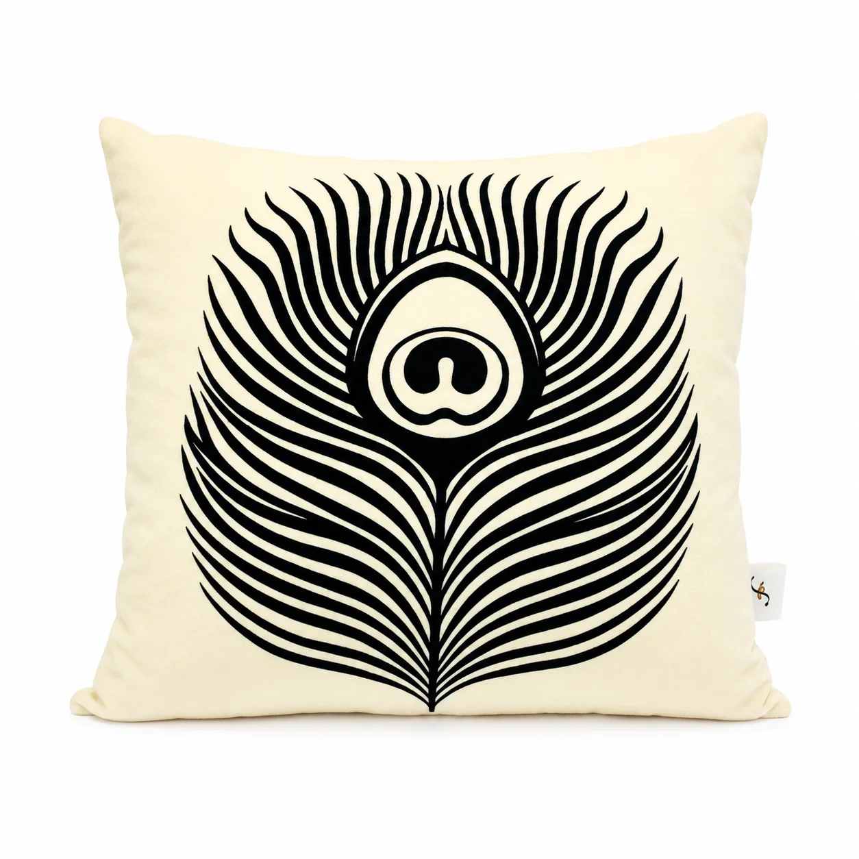 Peacock Feather Print Velboa Cushion - Multicolor - Image 6