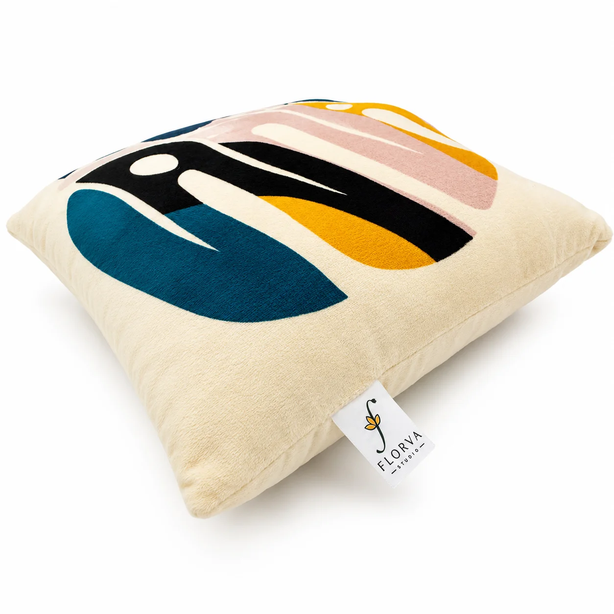 Abstract Botanical Print Cushion – Multicolor - Image 3