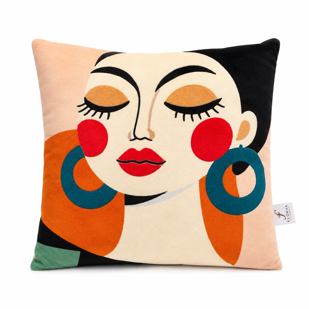 Abstract Woman Illustration Print Cushion – Multicolor - Image 4