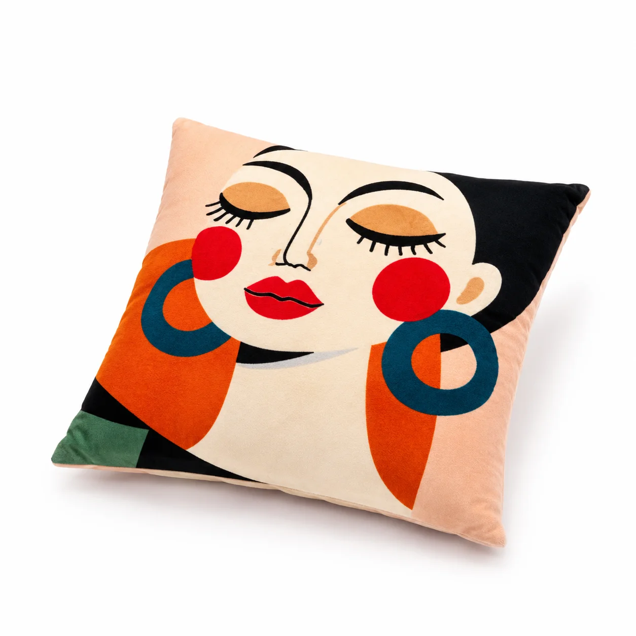 Abstract Woman Illustration Print Cushion – Multicolor - Image 6