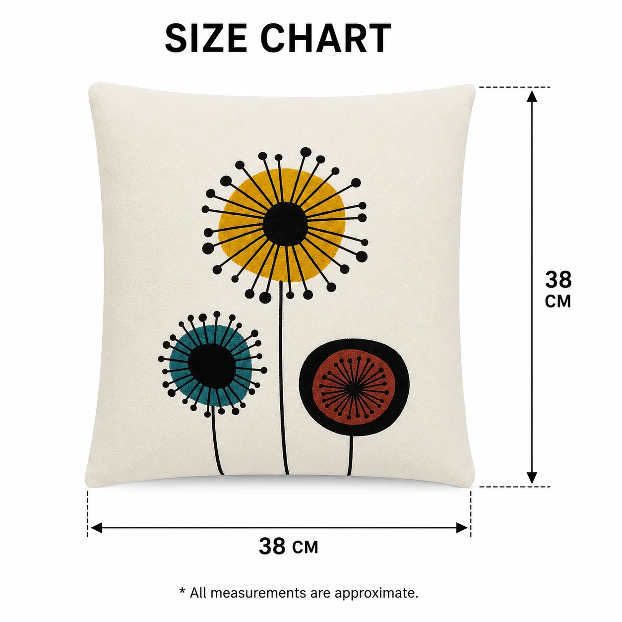 Floral Print Cushion – Ultra-Soft Velboa Fabric Throw Pillow, Multicolor - Image 6