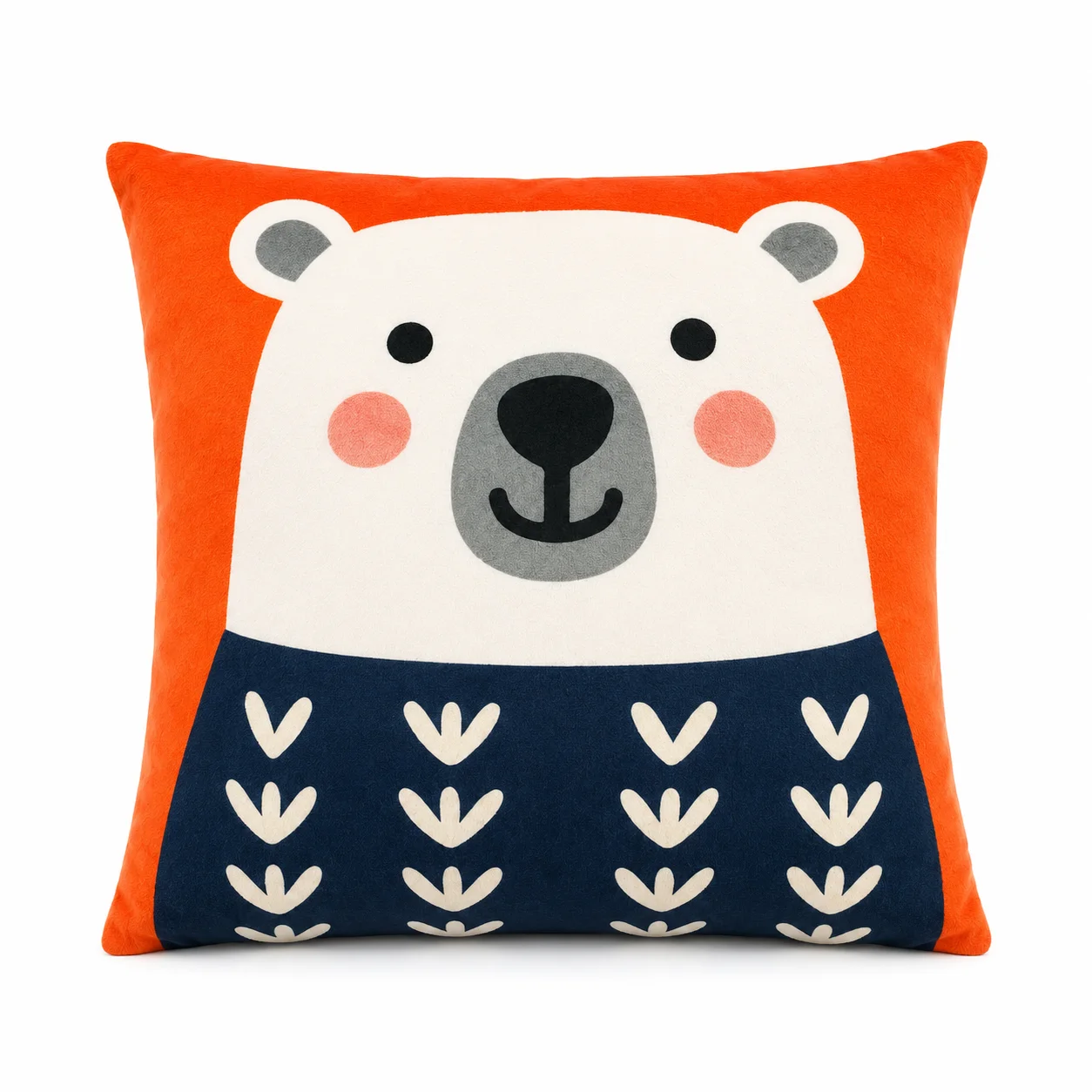 Kids Bear Face Print Cushion – Multicolor - Image 2