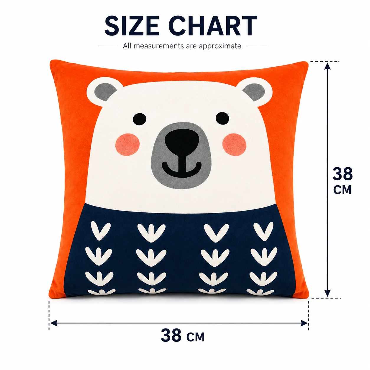 Kids Bear Face Print Cushion – Multicolor - Image 6