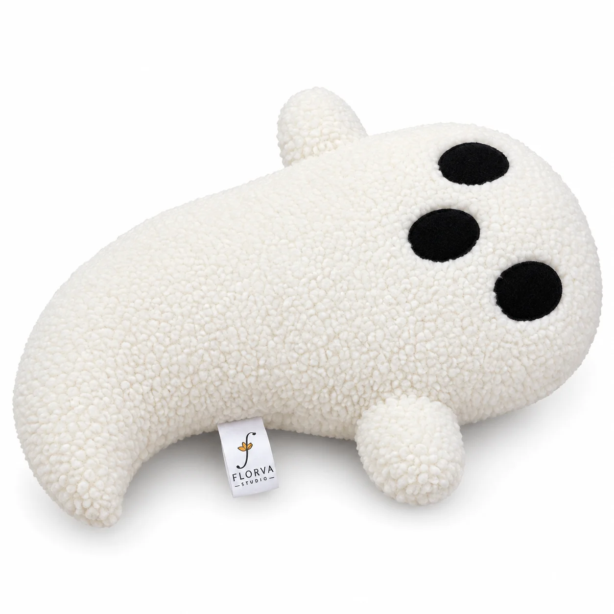 White Ghost Plush Cushion – Halloween Décor, 40 × 30 cm - Image 2