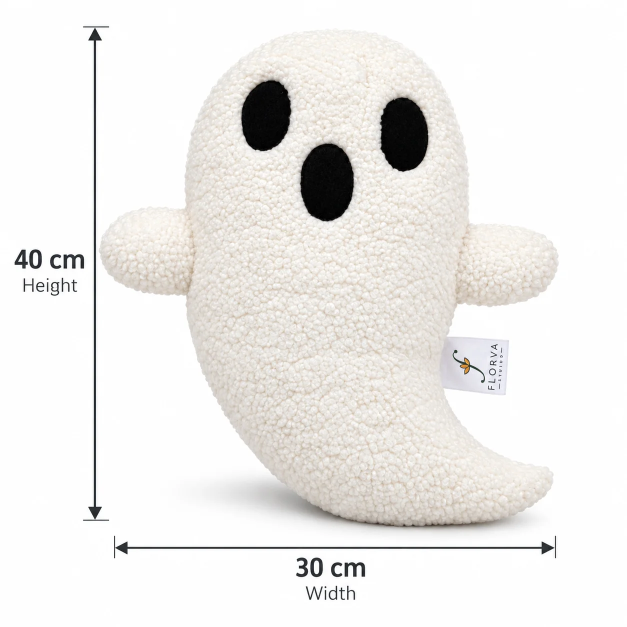 White Ghost Plush Cushion – Halloween Décor, 40 × 30 cm - Image 5