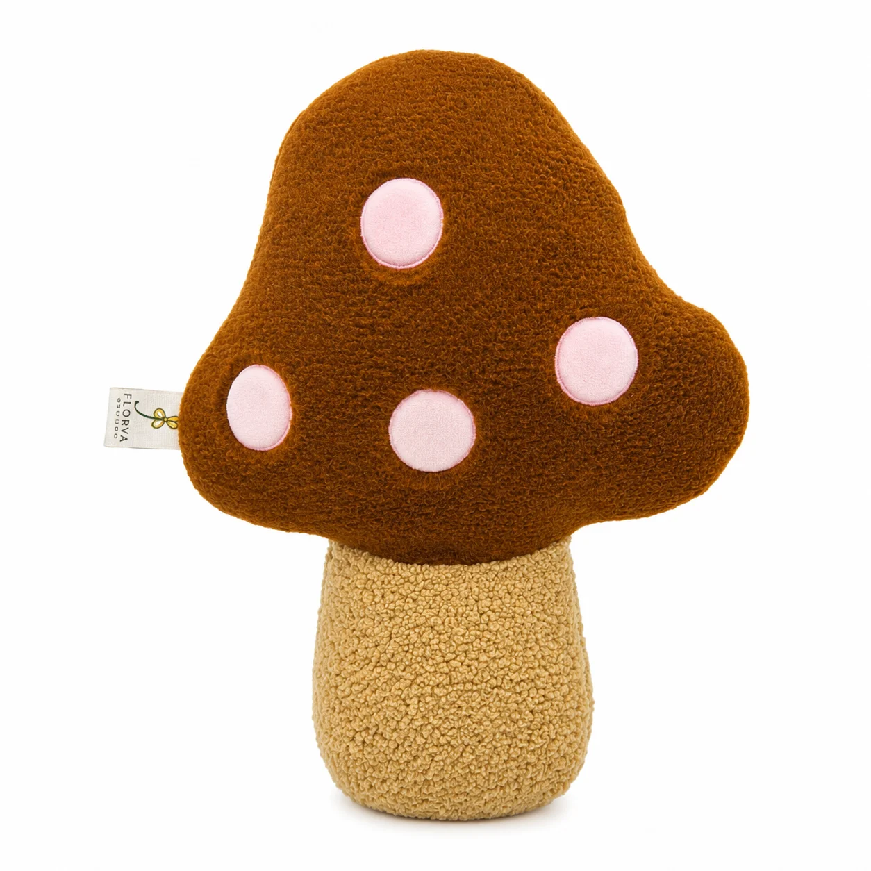 Mushroom Cushion – Soft Sherpa, Brown, 40 × 30 cm - Image 2