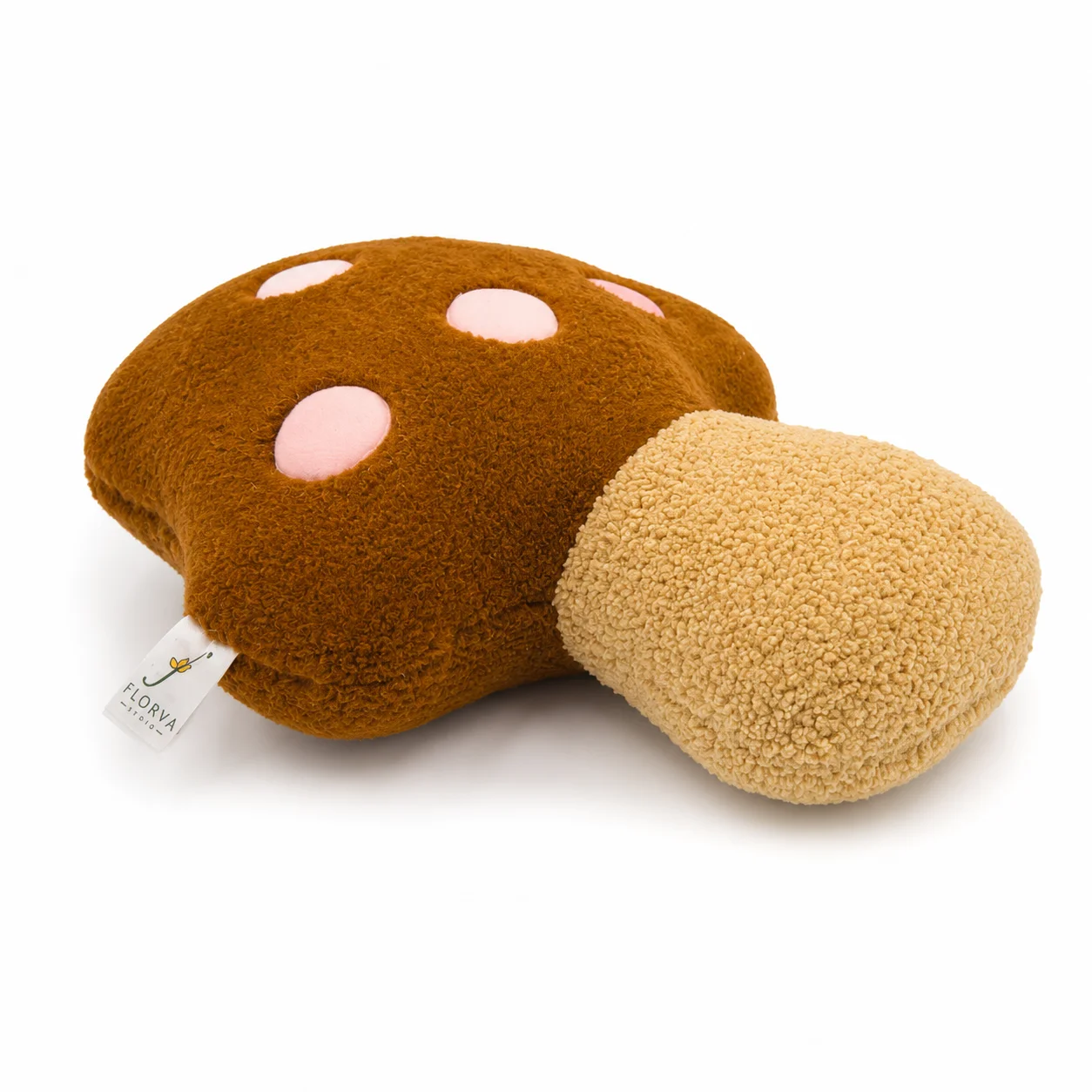 Mushroom Cushion – Soft Sherpa, Brown, 40 × 30 cm - Image 8
