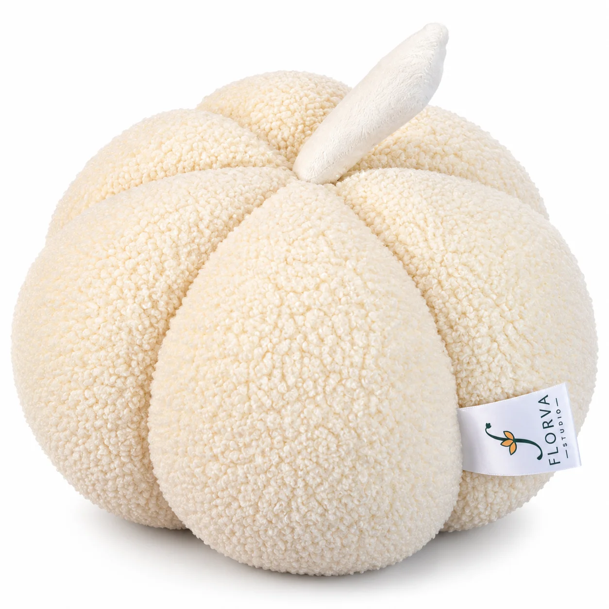 Pumpkin Shaped Sherpa Cushion – Soft Plush Decorative Pillow, 25 × 25 cm - Image 2