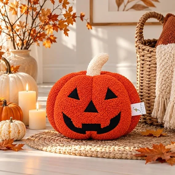Pumpkin Cushion – Soft Plush Halloween Decorative Pillow (25 × 25 cm) - Image 4