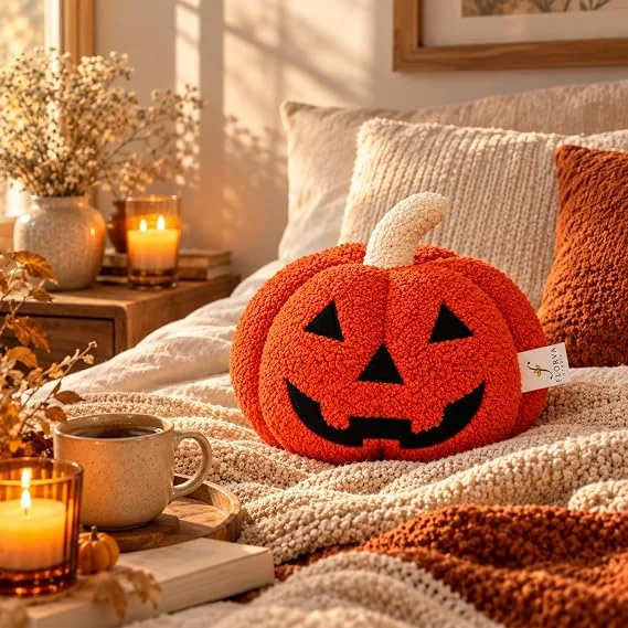 Pumpkin Cushion – Soft Plush Halloween Decorative Pillow (25 × 25 cm) - Image 7