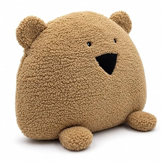 Bear Shaped Cushion – Soft Sherpa & Velboa Decorative Pillow (30 × 35 cm) - Image 4