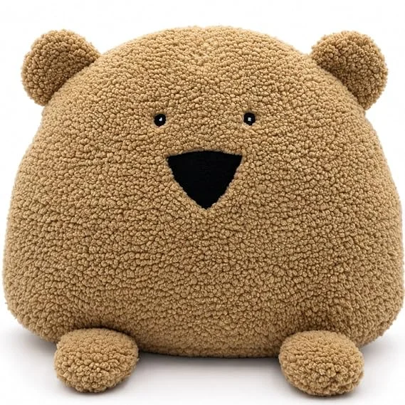 Bear Shaped Cushion – Soft Sherpa & Velboa Decorative Pillow (30 × 35 cm) - Image 5