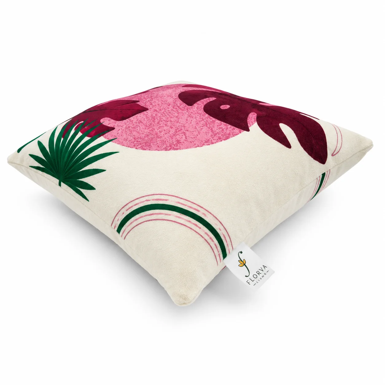 Leaf Print Cushion – Cotton Decorative Pillows (38 × 38 cm) - Image 5