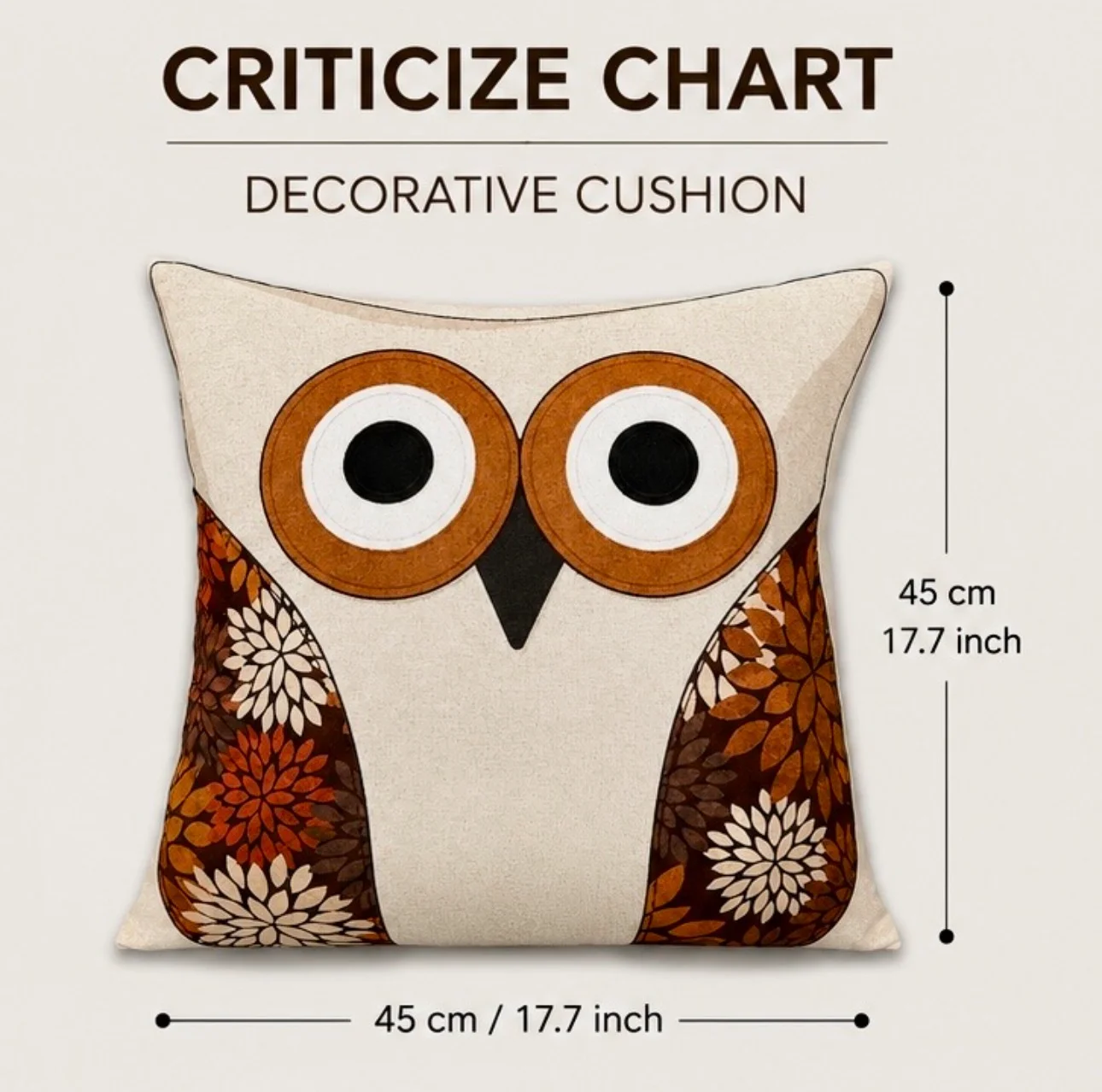 Bird Print Cushion – Cotton Decorative Pillow (45 × 45 cm) - Image 6
