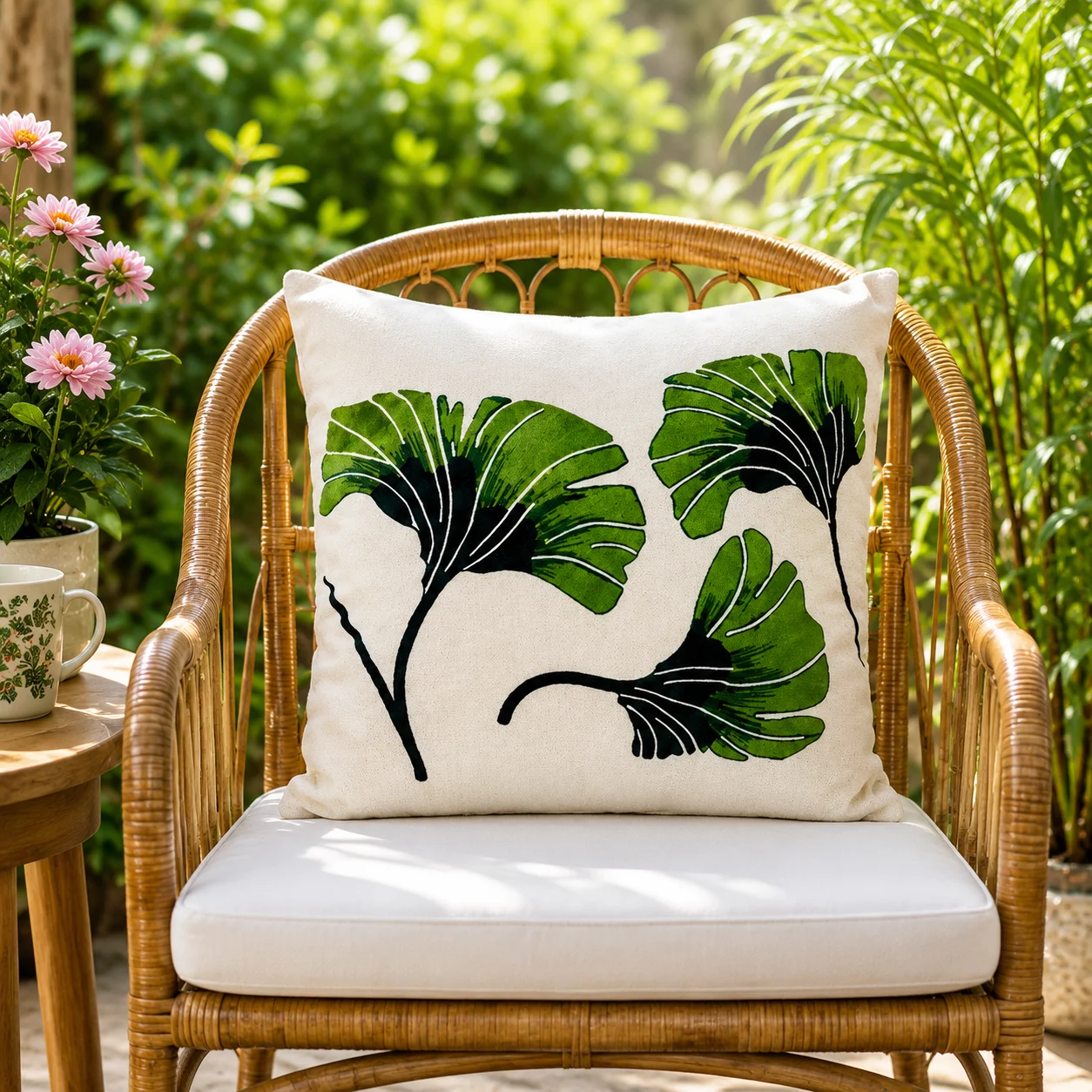 Tree Print Cushion – Cotton Decorative Pillows (38 × 38 cm) - Image 5