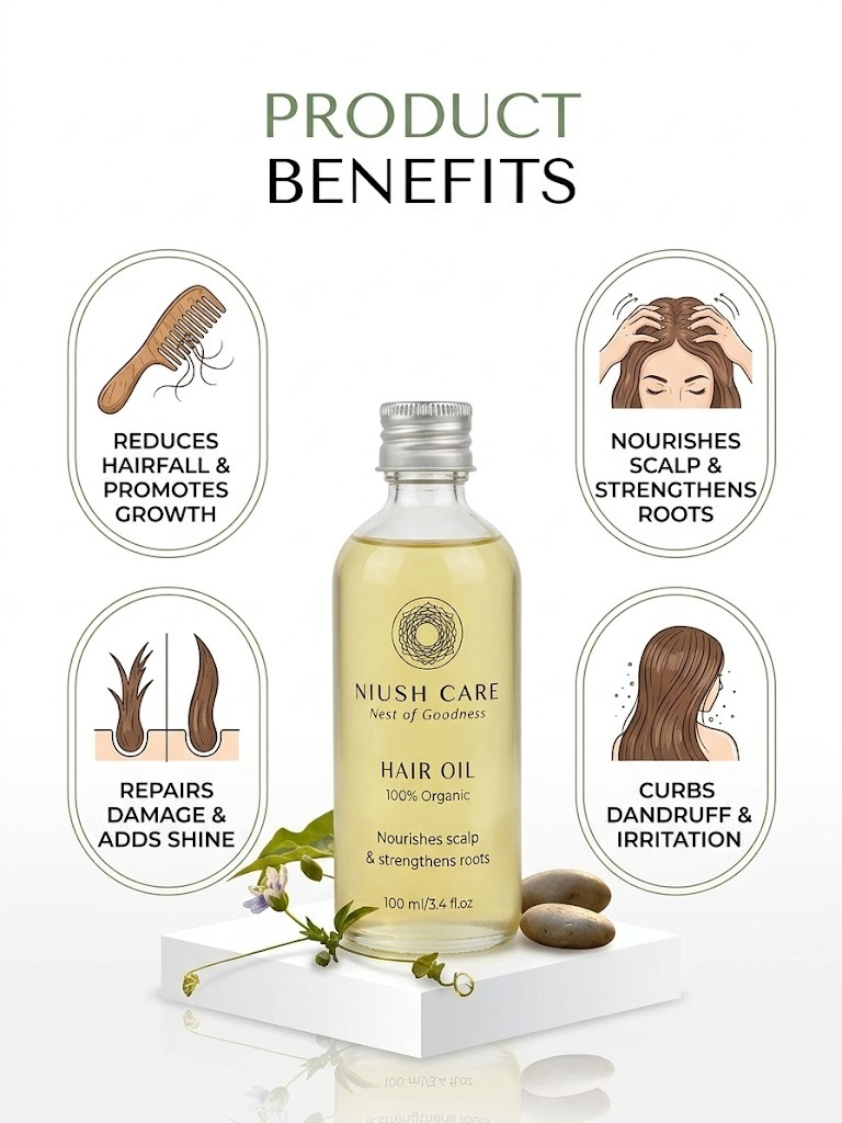 Niush Care Ayurvedic Hair Oil | Ayurvedic Scalp & Root Nourishing Oil - Image 4