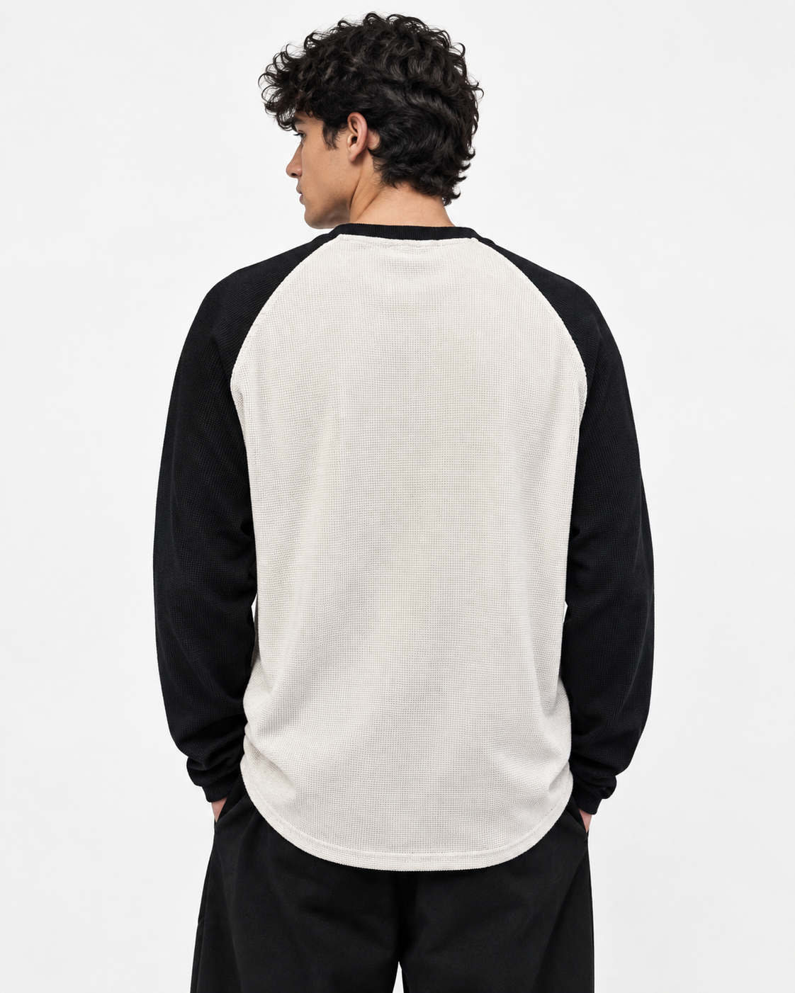 ZEPPERX Raglan Full Sleeves Waffle Boxy Fit 007 - Image 2