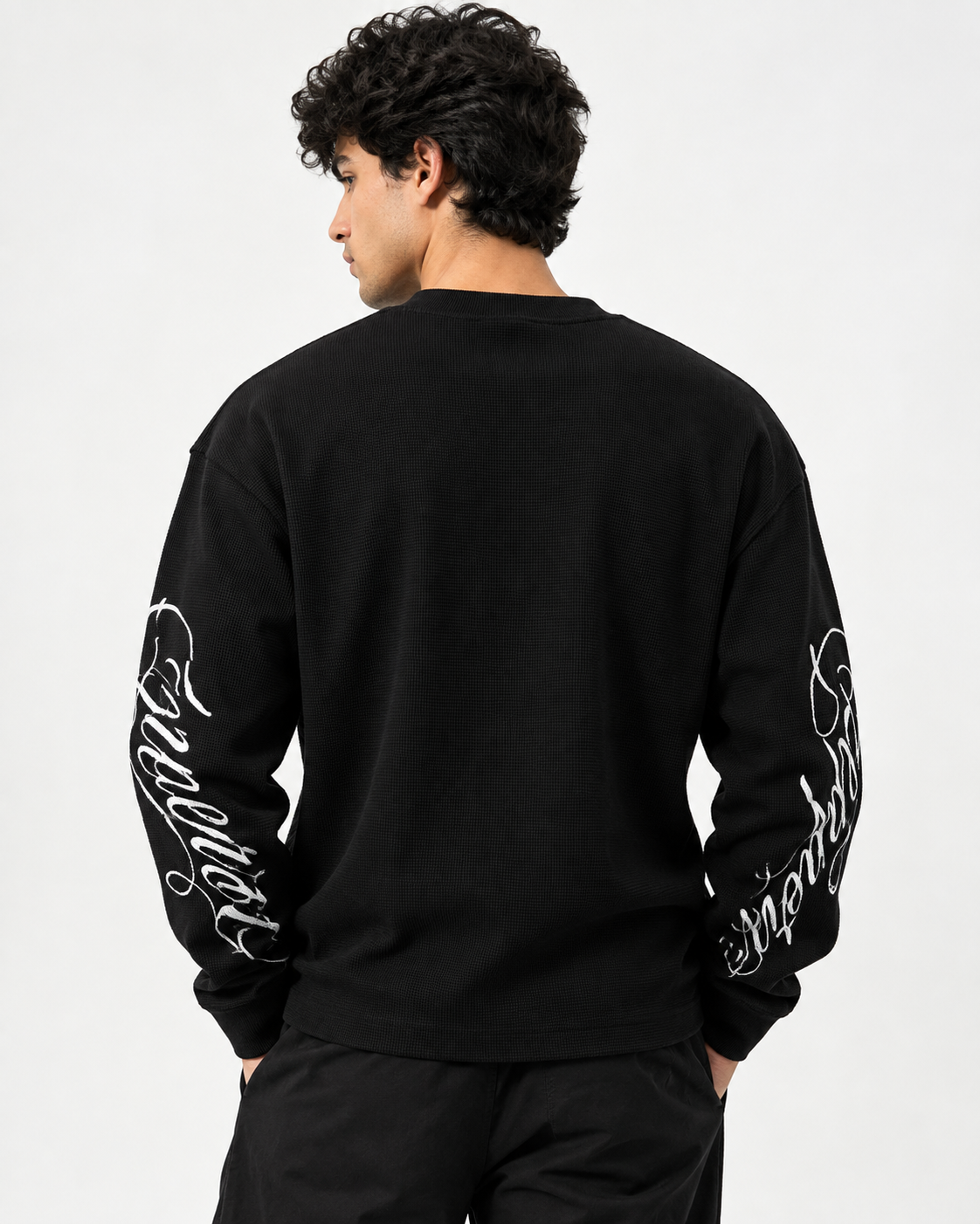 ZEPPERX Waffle Boxy Fit Crossed Faith T-shirt 005 - Image 3