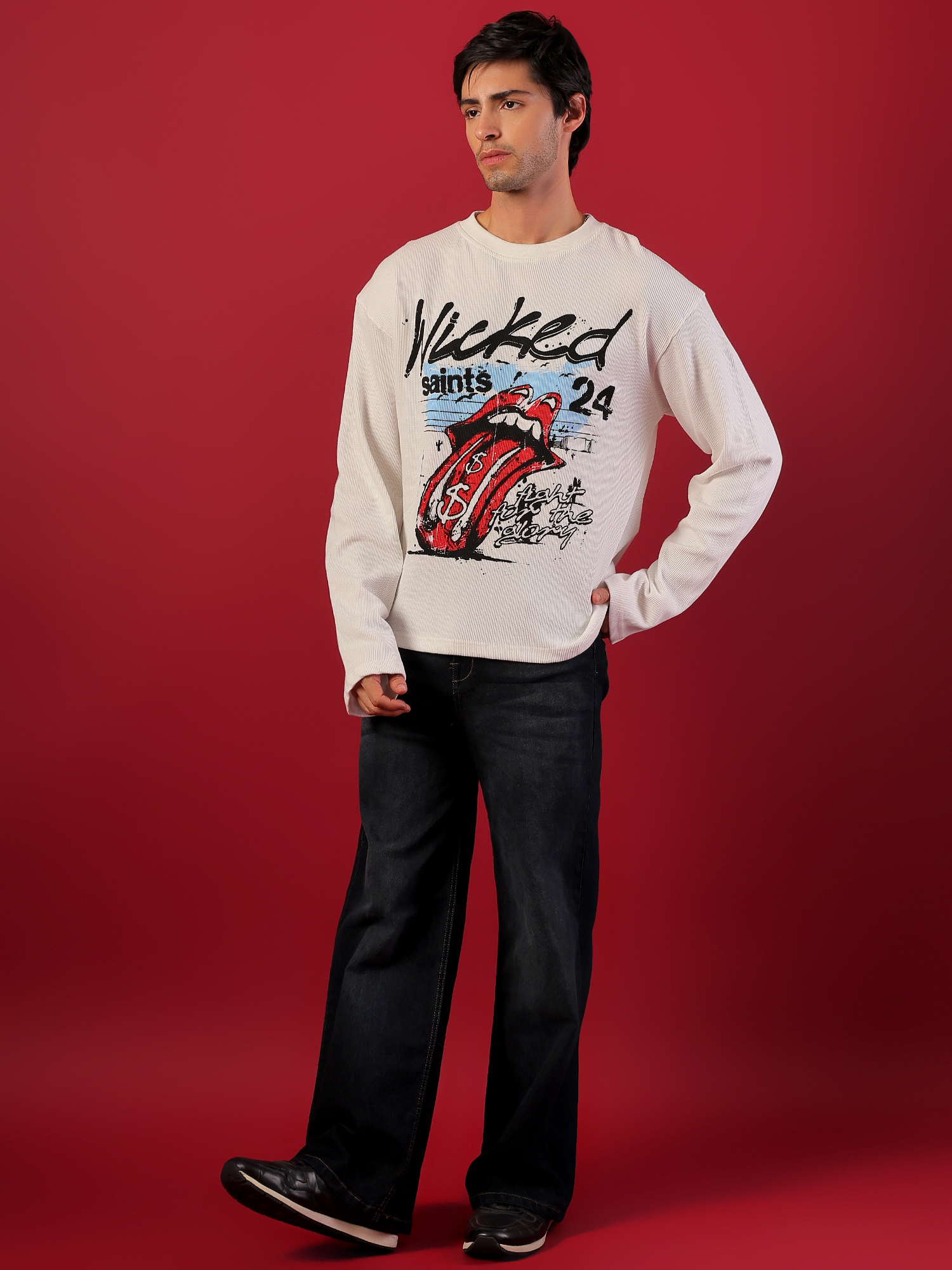 ZEPPERX Waffle Printed Full Sleeves 012 - Image 1