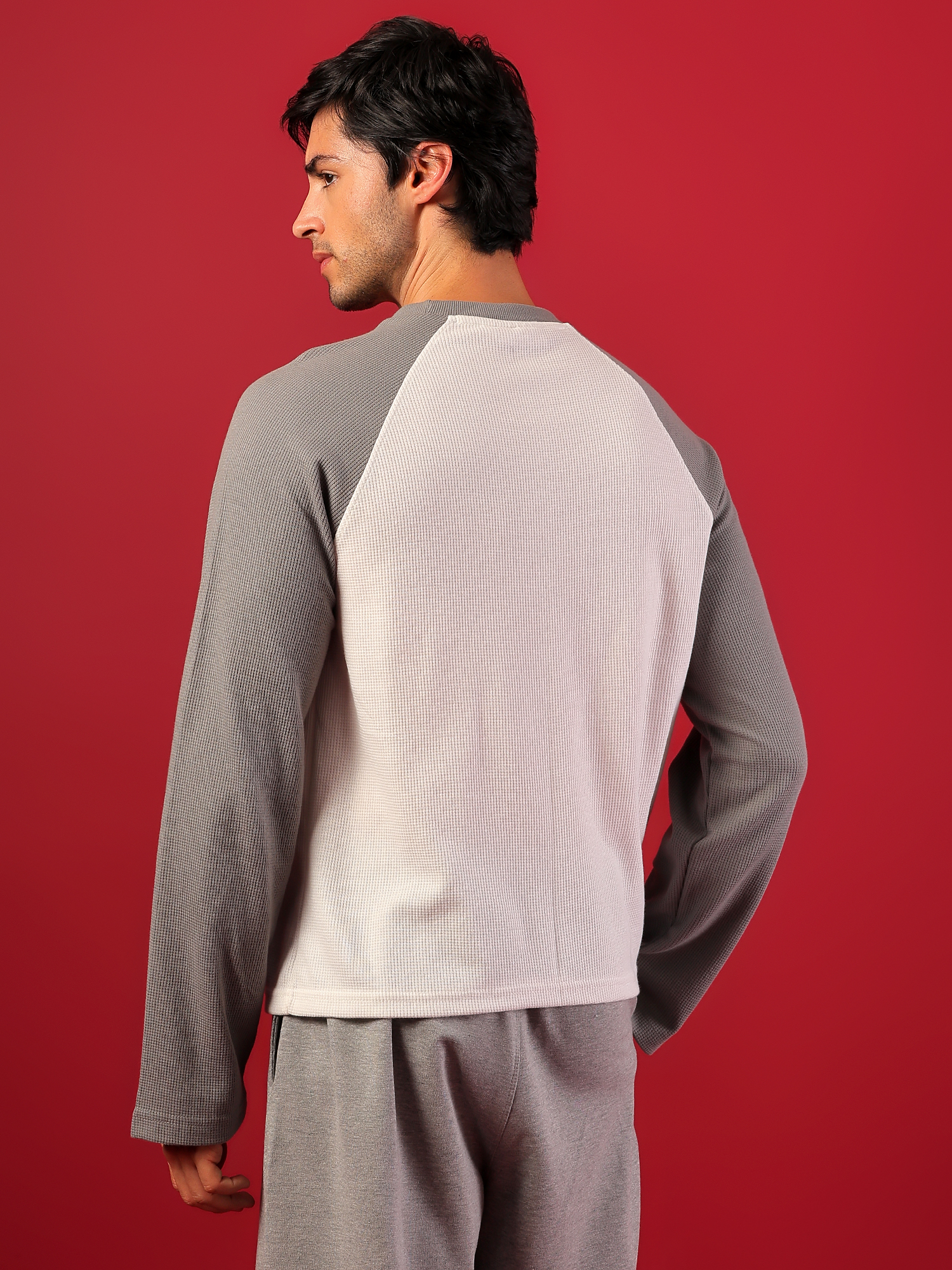 ZEPPERX Waffle Raglan Full Sleeves Boxy Fit 014 - Image 8