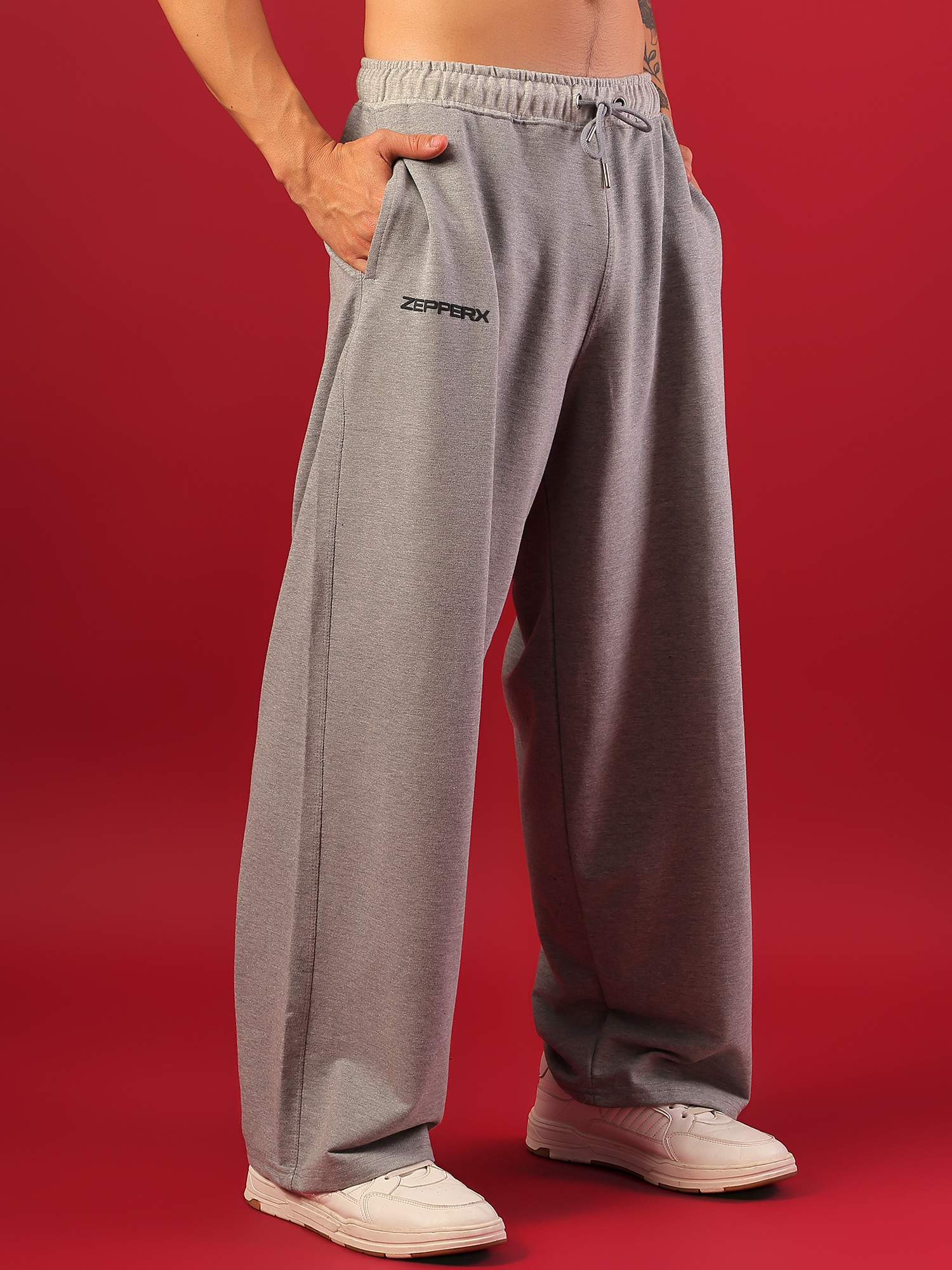 ZEPPERX Men’s Grey Baggy Fit Lower 015 - Image 1