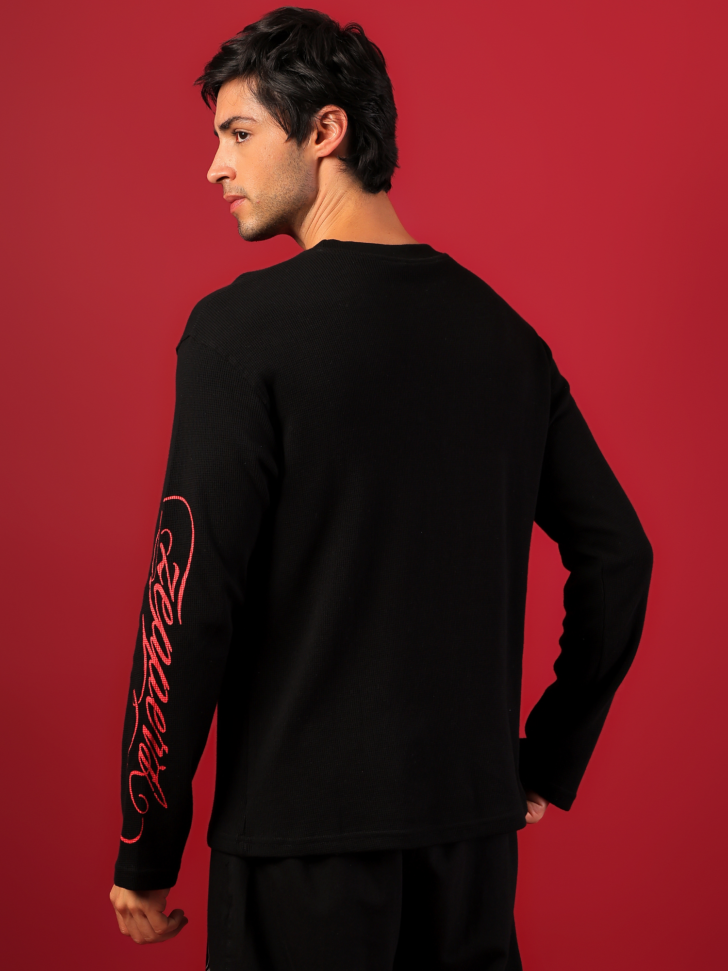 ZEPPERX Waffle Boxy Fit Waffle Full sleeves T-shirt 004 - Image 6