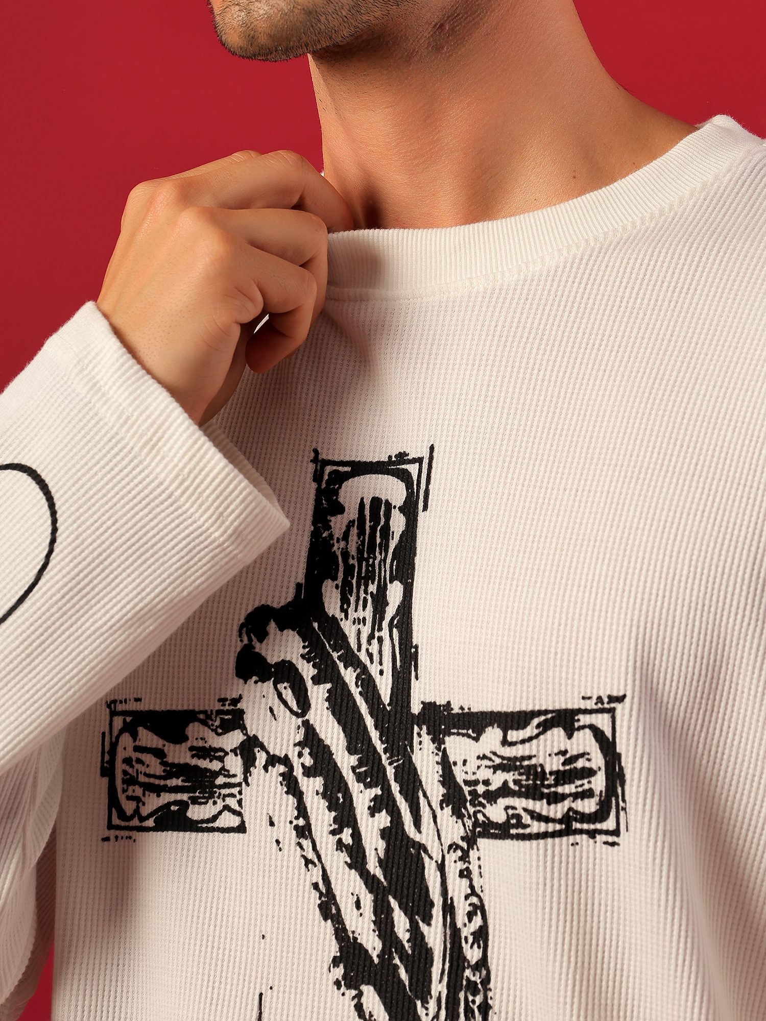 ZEPPERX Waffle Boxy Fit Crossed Faith T-shirt 001 - Image 4