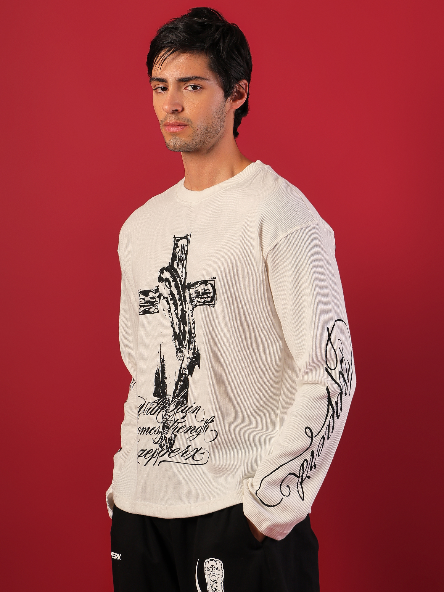ZEPPERX Waffle Boxy Fit Crossed Faith T-shirt 001 - Image 6