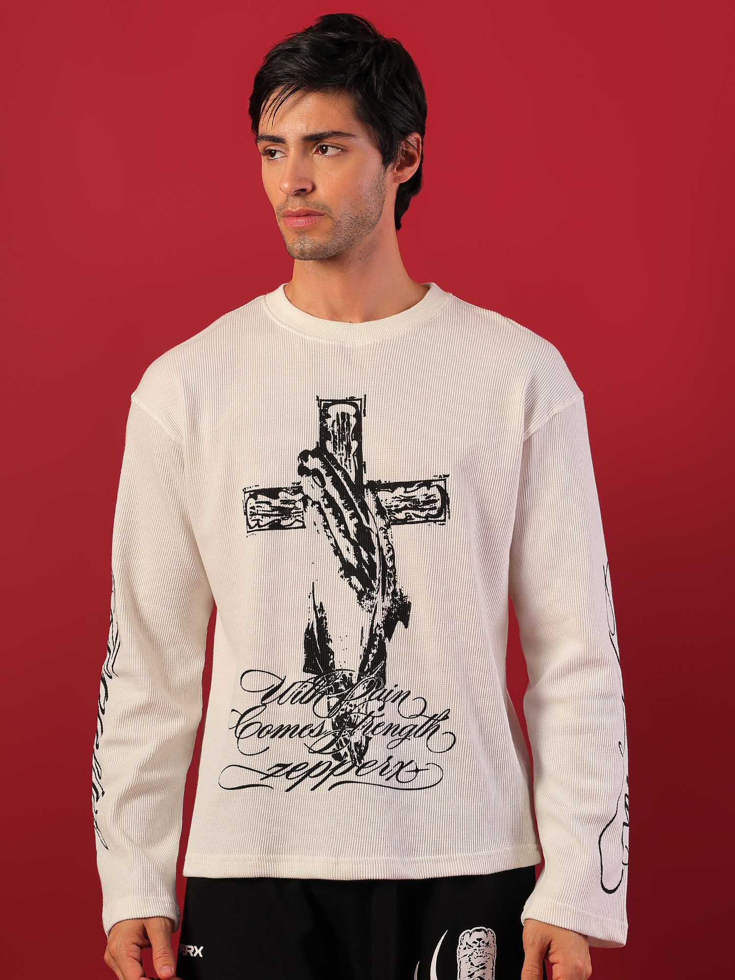 ZEPPERX Waffle Boxy Fit Crossed Faith T-shirt 001 - Image 8