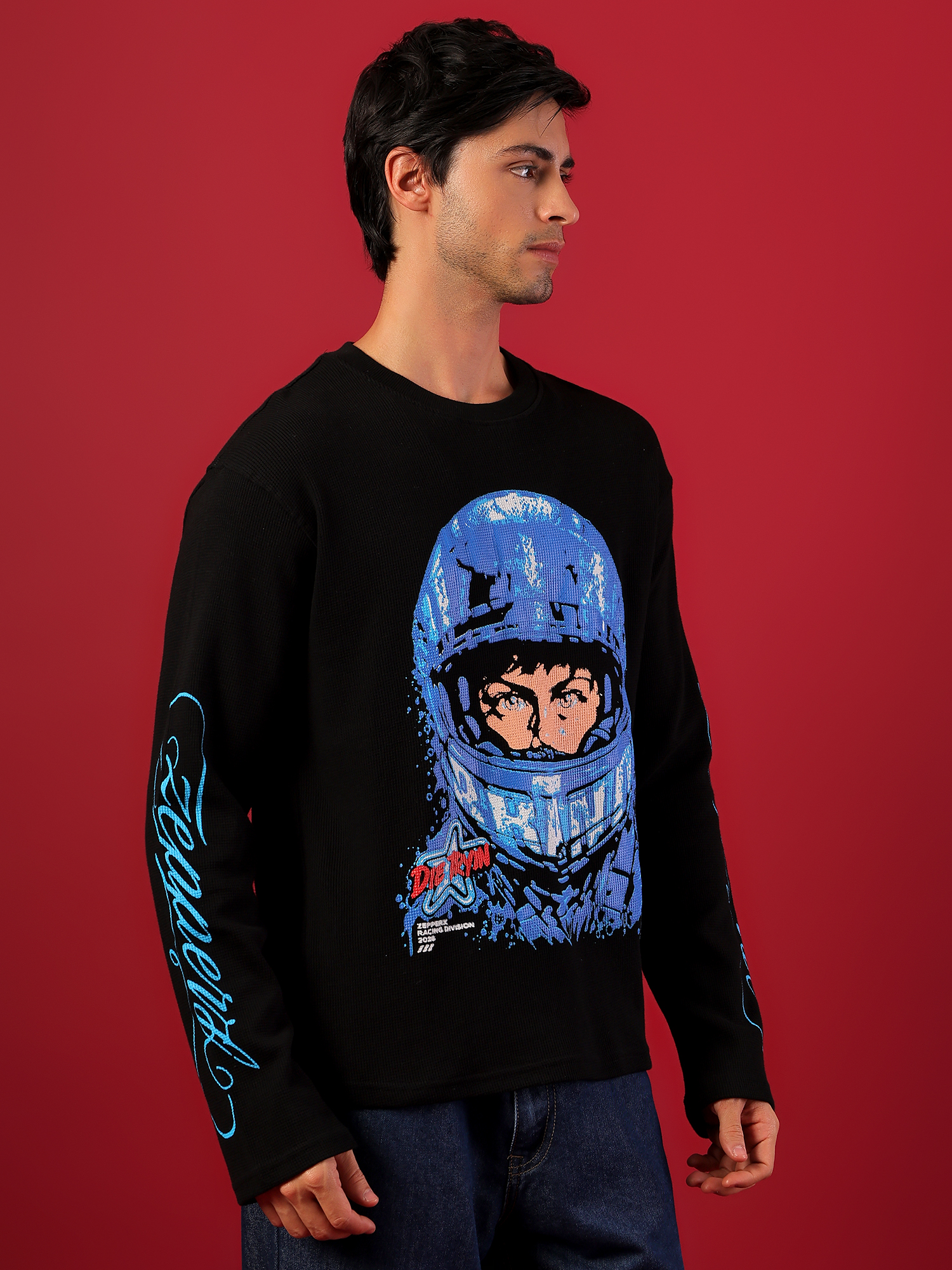 ZEPPERX Boxy Fit Waffle Full sleeves T-shirt 002 - Image 7
