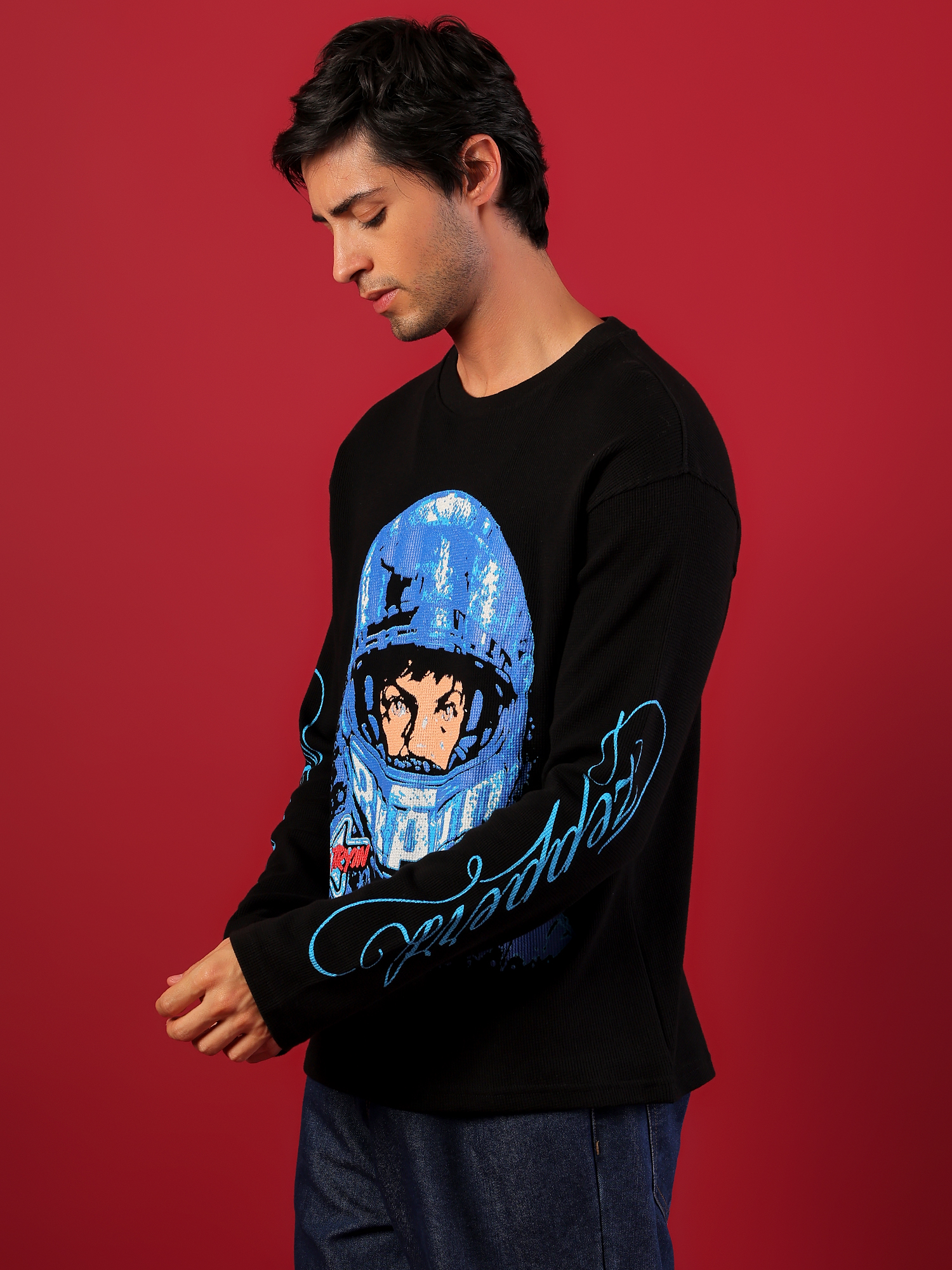 ZEPPERX Boxy Fit Waffle Full sleeves T-shirt 002 - Image 8