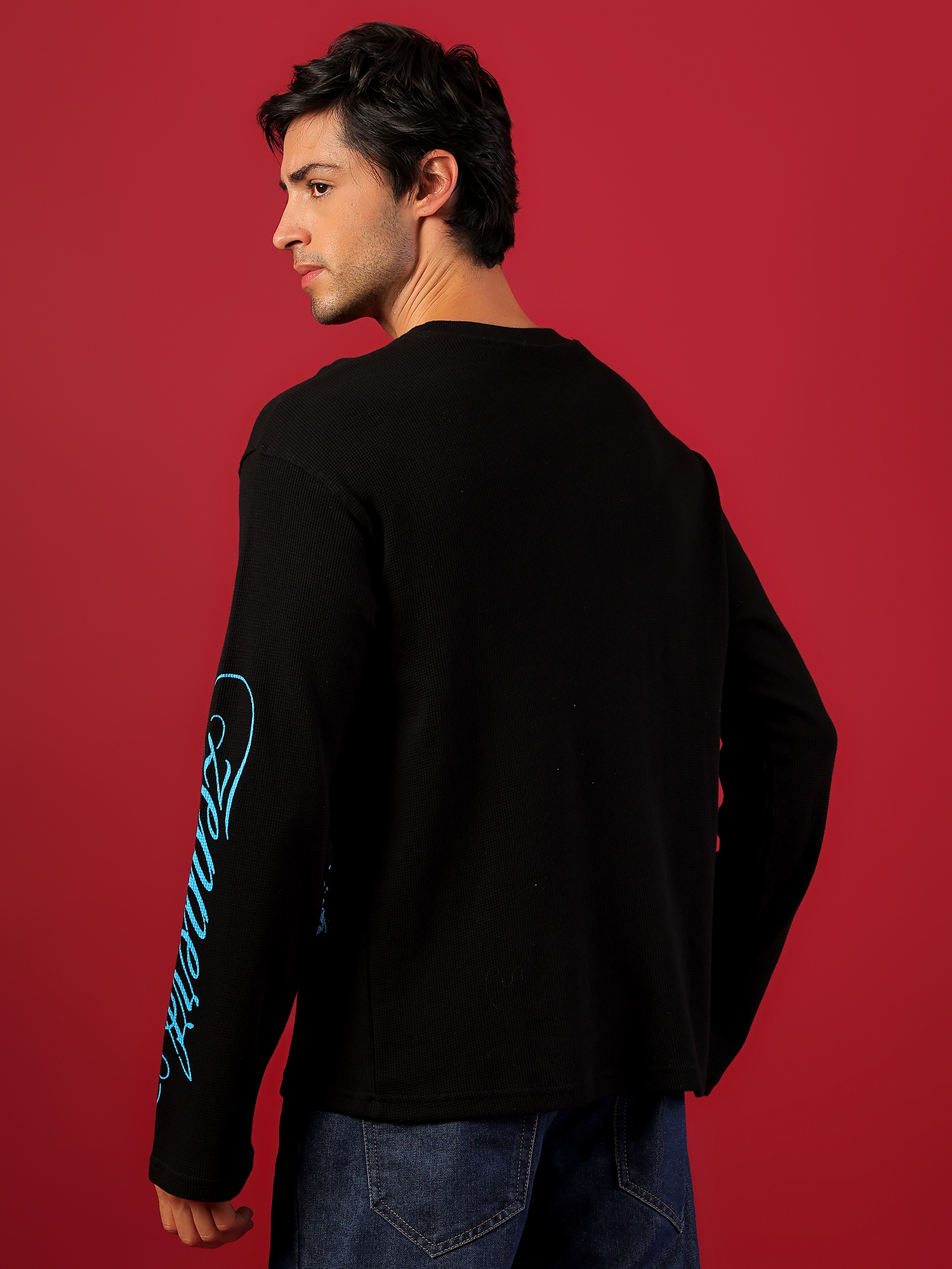 ZEPPERX Boxy Fit Waffle Full sleeves T-shirt 002 - Image 9