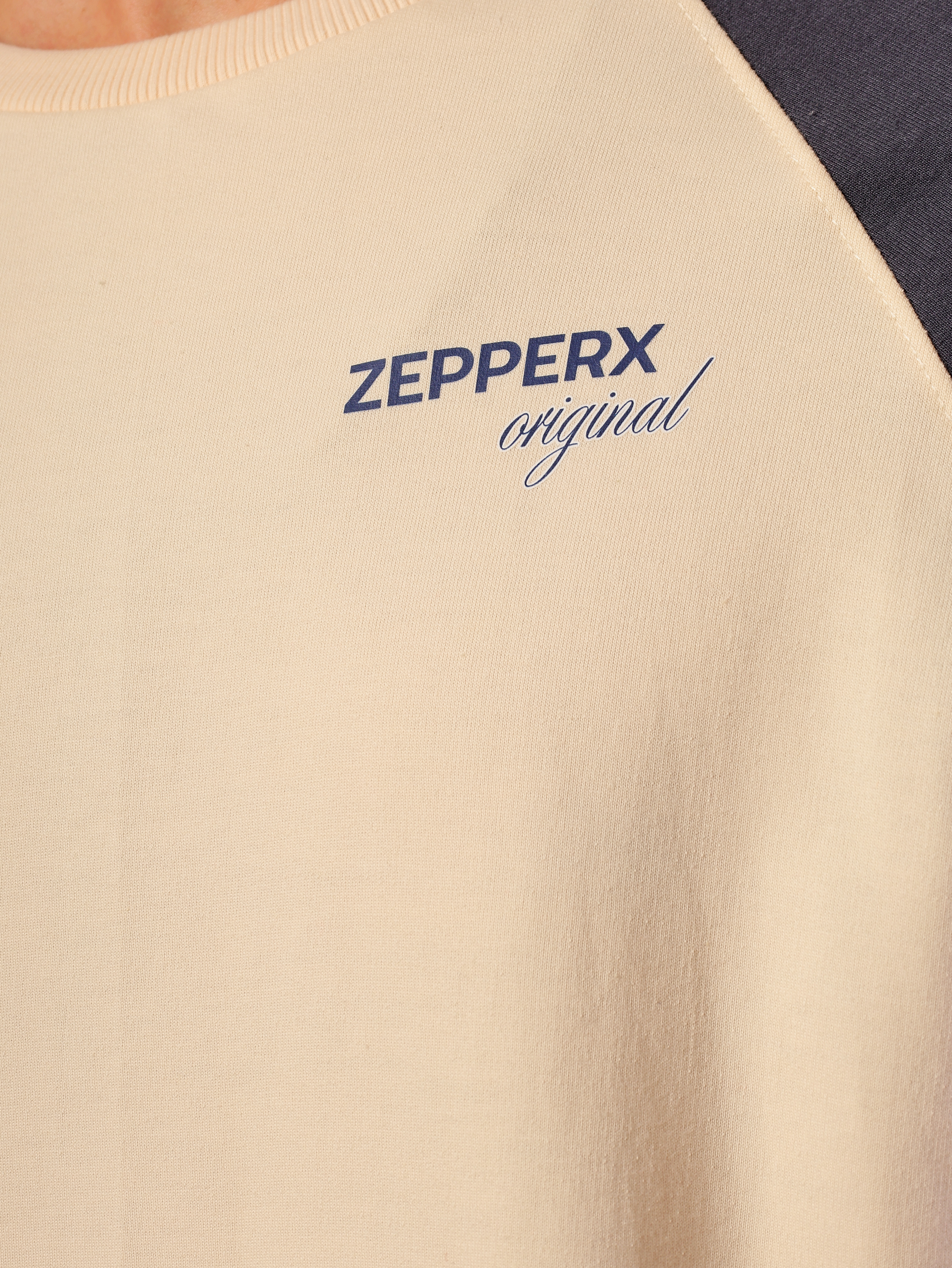 ZEPPERX Raglan Full Sleeves Boxy Fit T-Shirt  018 - Image 3