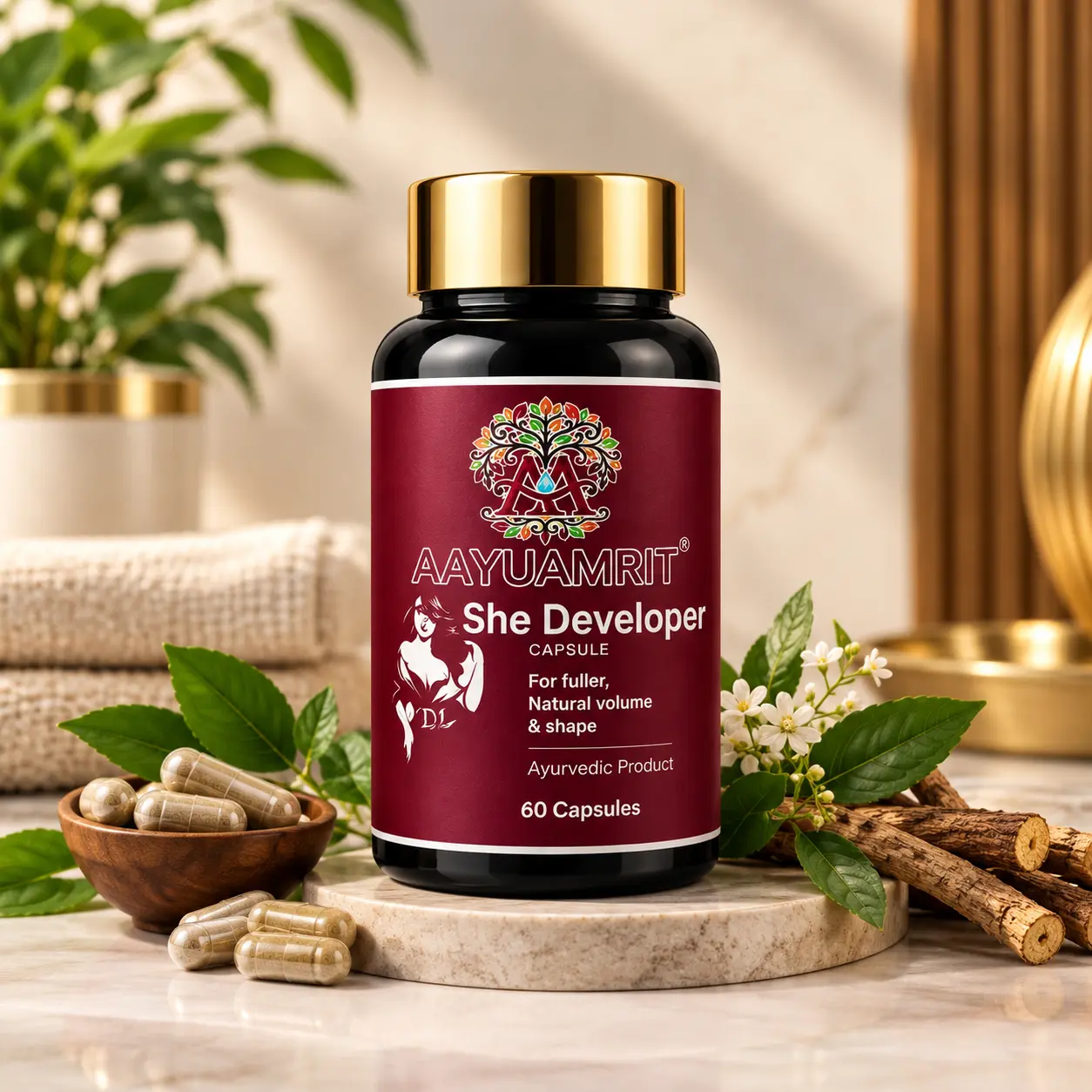 Aayuamrit She Developer Capsules – 60 Capsules | Ayurvedic Product for Fuller, Natural Volume & Shape - Image 4
