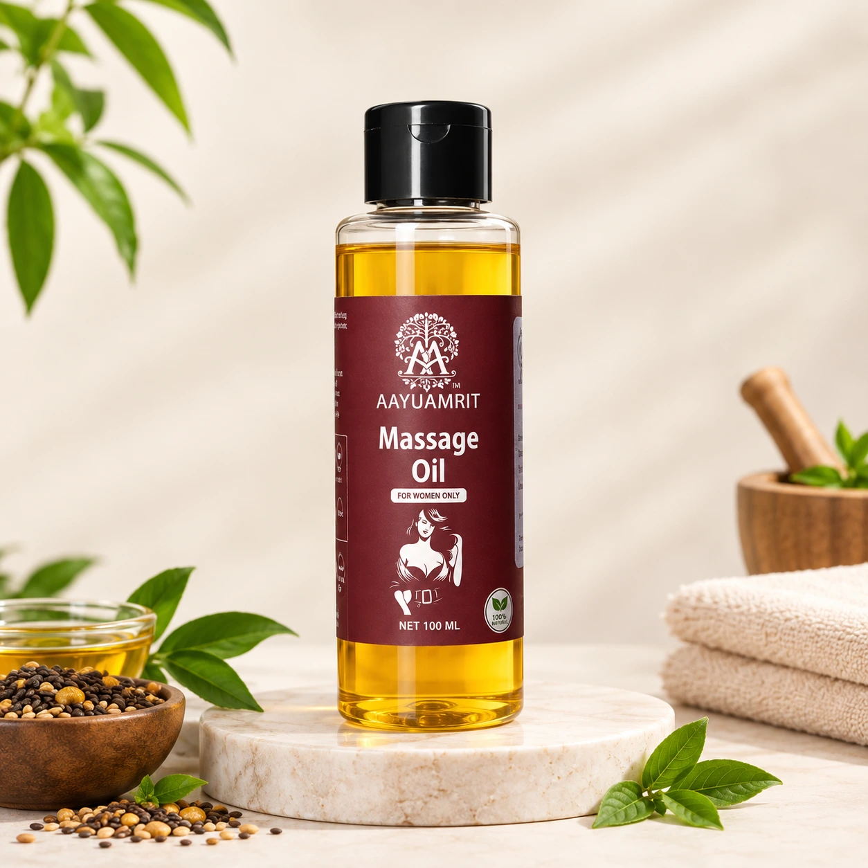 AAYUAMRIT Women’s Massage Oil – 100 ml - Image 4