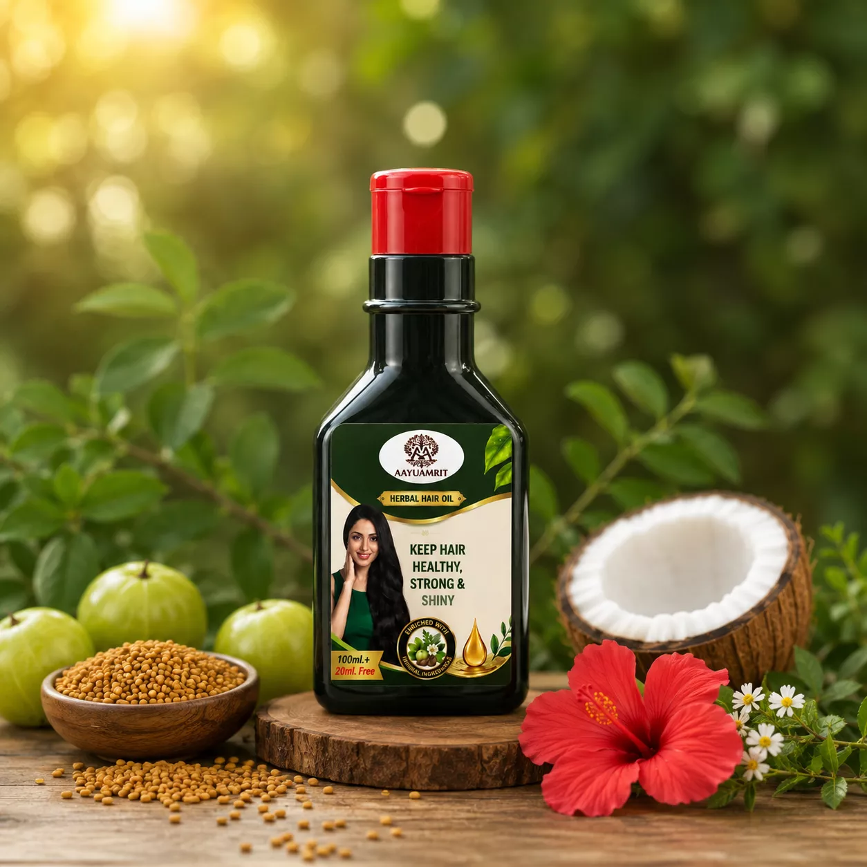 AAYUAMRIT Herbal Hair Oil | Ayurvedic Hair Oil with Natural Herbs - Image 1