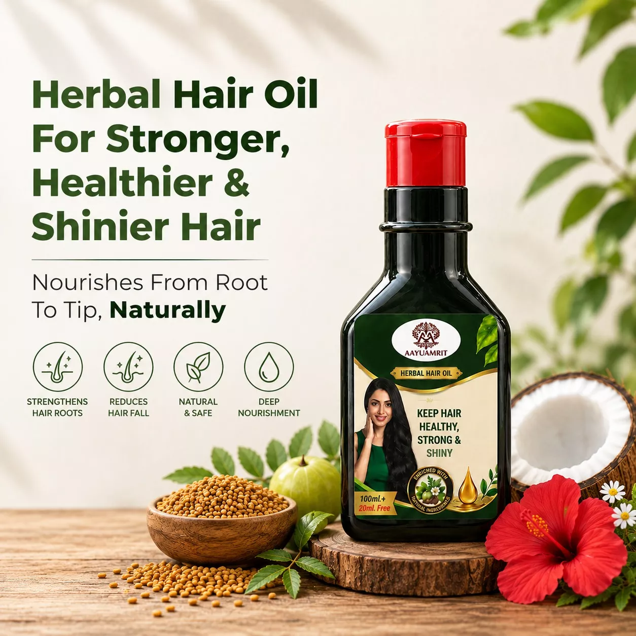 AAYUAMRIT Herbal Hair Oil | Ayurvedic Hair Oil with Natural Herbs - Image 6