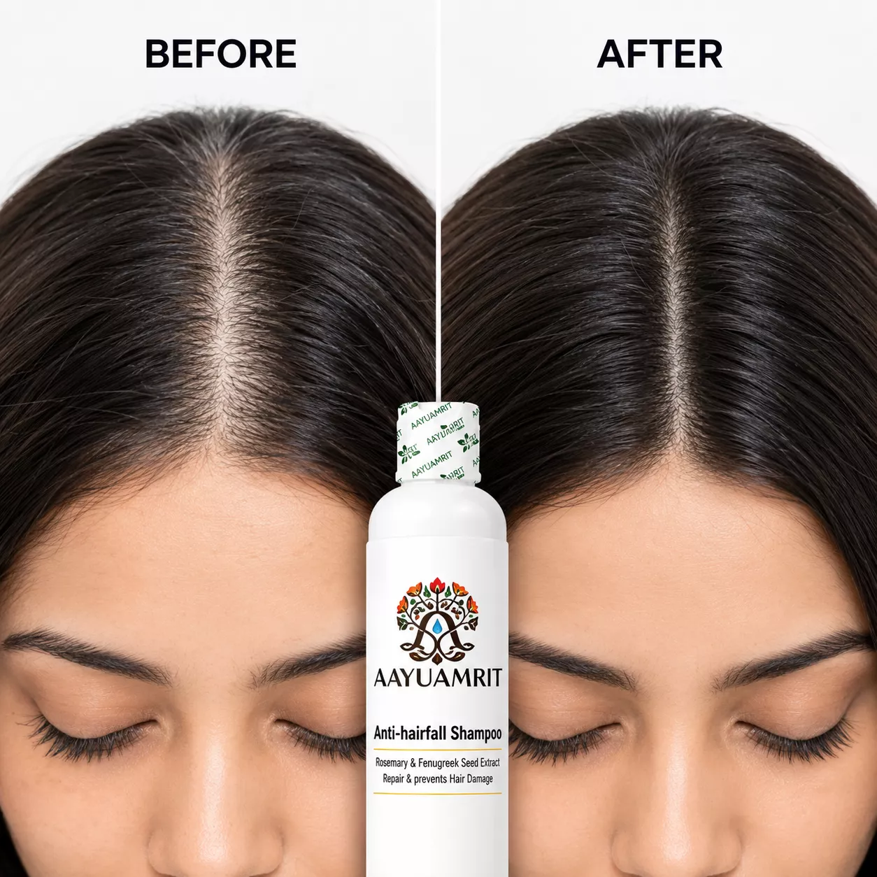 AAYUAMRIT Anti-Hairfall Shampoo with Rosemary & Fenugreek Seed Extract | Hair Damage Care Shampoo - Image 5